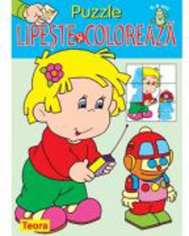 Puzzle. Lipeste si coloreaza 2