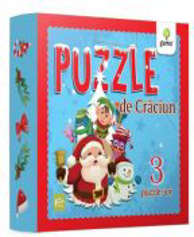 Puzzle de Craciun - contine trei puzzle-uri cu piese mari