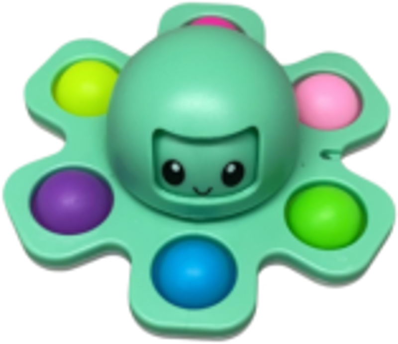 Jucarie antistres din silicon Pop it now and flip caracatita verde FLIPPY