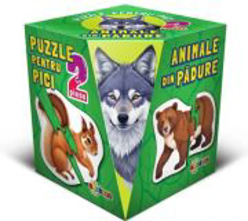 Puzzle 2 piese. Animale din padure