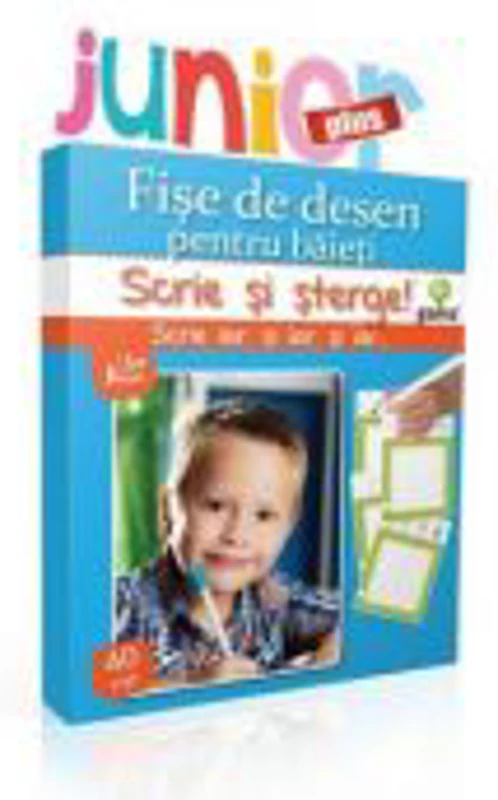 Scrie si sterge! Junior Plus. Fise de desen pentru baieti
