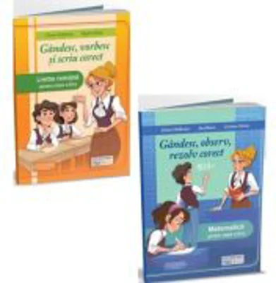 Set 2 caiete pentru clasa a 3-a: Gandesc, vorbesc si scriu corect. Limba romana si Gandesc, observ, rezolv corect. Matematica - Diana Moldovan