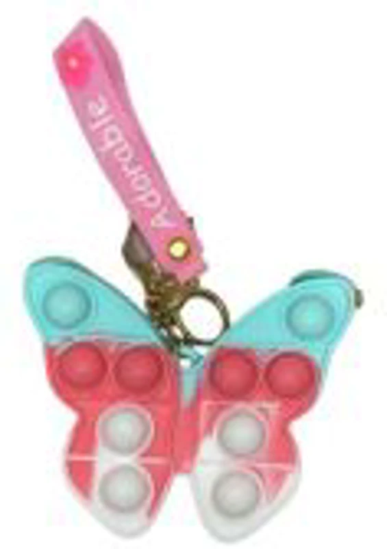 Jucarie antistres din silicon portofel Fluturas Pop it now and flip roz/bleu, FLIPPY