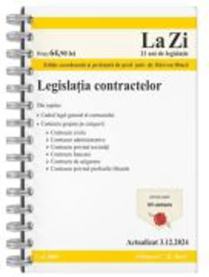 Legislatia contractelor. Actualizat la 3. 12. 2024 - Razvan Dinca