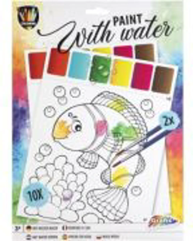 Set creativ pictura Grafix, 10 coli pretiparite, 2 pensule