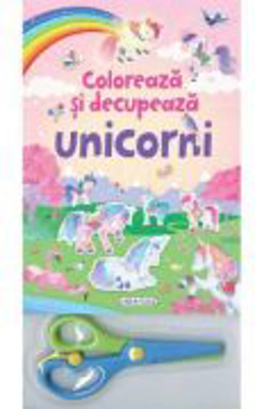 Coloreaza si decupeaza unicorni (roz)