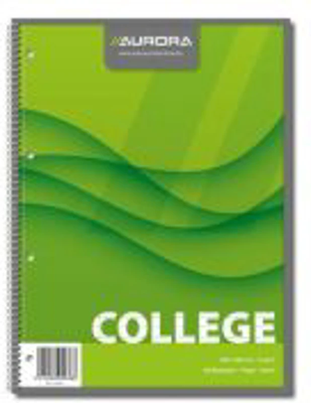 Caiet cu spirala, A4, 80 file - 70gsm, 4 perf., coperti carton, AURORA College - dictando