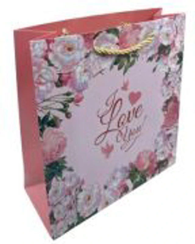 Punga cadou cu flori 23x21x8. 5 cm