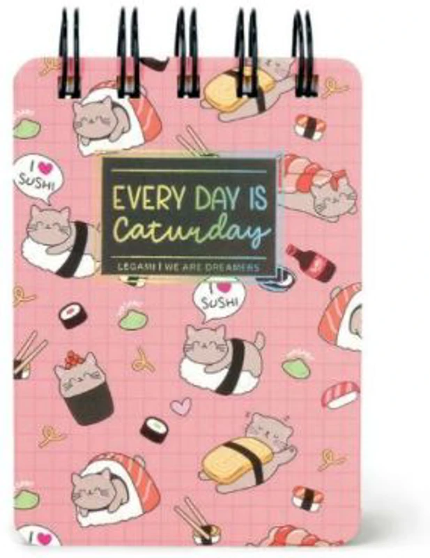 Carnet liniat dictando cu spirala, Pisica Sushi, Legami
