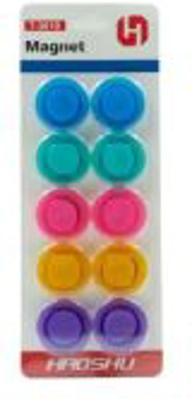 Magneti pentru tabla CNX 3010T, diametru 30mm, diverse culori fluorescente, set 10 buc