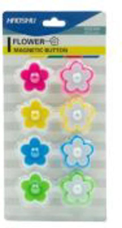 Magneti pentru tabla CNX HS8304, flori, diametru 30mm, diverse culori, set 8 buc