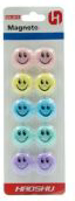 Magneti pentru tabla CNX 2010MX, zambareti, diametru 20mm, diverse culori pastel, set 10 buc