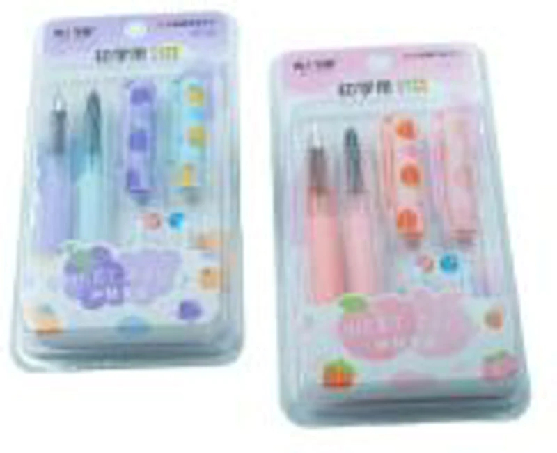 Set 2 xStilou CNX 6381, 2 tipuri penita, 2 patroane, culori pastel