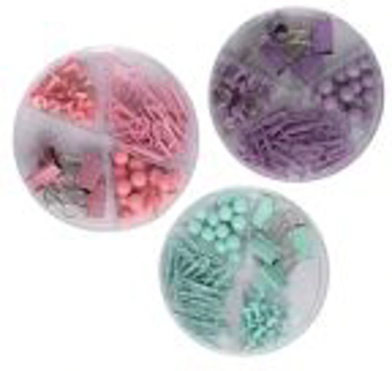 Accesorii set birou Cnx, 62 piese, diverse culori - agrafe, ace gamalie, ace tabla, clips