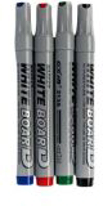 Marker tabla CNX G-213A, varf 2. 0mm, set 4 culori (albastru, negru, rosu, verde)