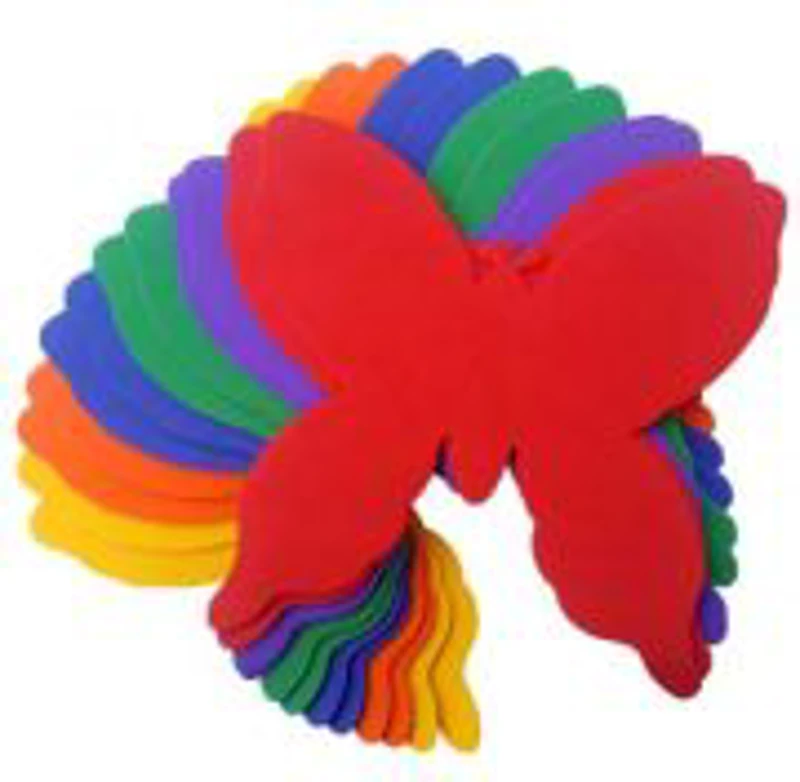 Forme decorative - hartie gumata - fluture, 14x15cm, 1mm, diverse culori, set 12 buc, Colorarte