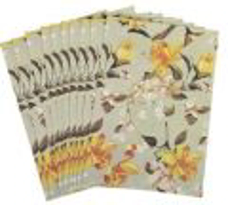 Plic color CNX, diverse culori, 110x160mm, model cu narcisa, set 10 buc