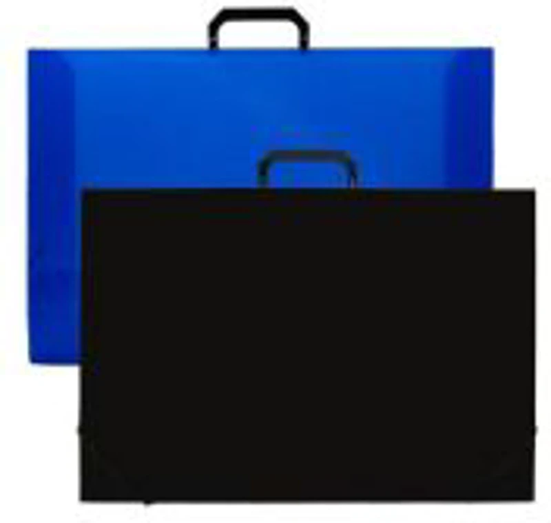 Servieta plastic CNX, cu maner, 50x35x3cm, negru / albastru