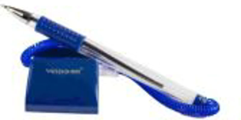 Pix cu bila CNX V-752 T2776-2006, cu suport birou, corp transparent, grip cauciucat, scris albastru