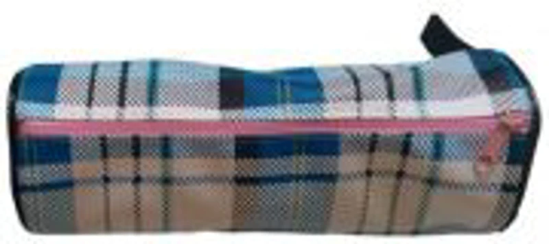 Penar neechipat CNX in dungi, 1 fermoar, albastru cu alb, cilindric, textil, 203-A