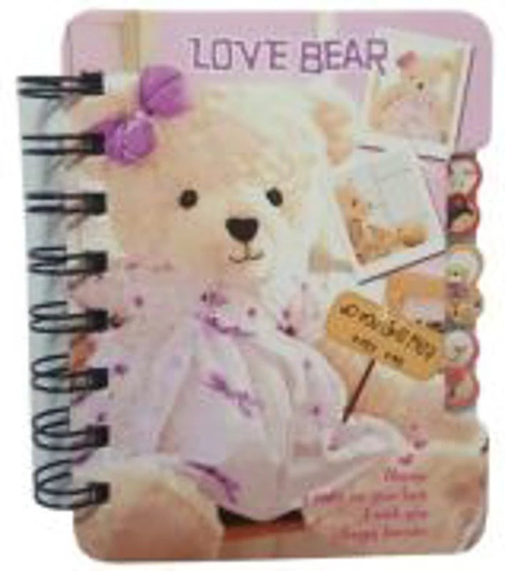 Jurnal A6 CNX Love Bear XQ-014, 108 pagini, coperta carton, cu spira