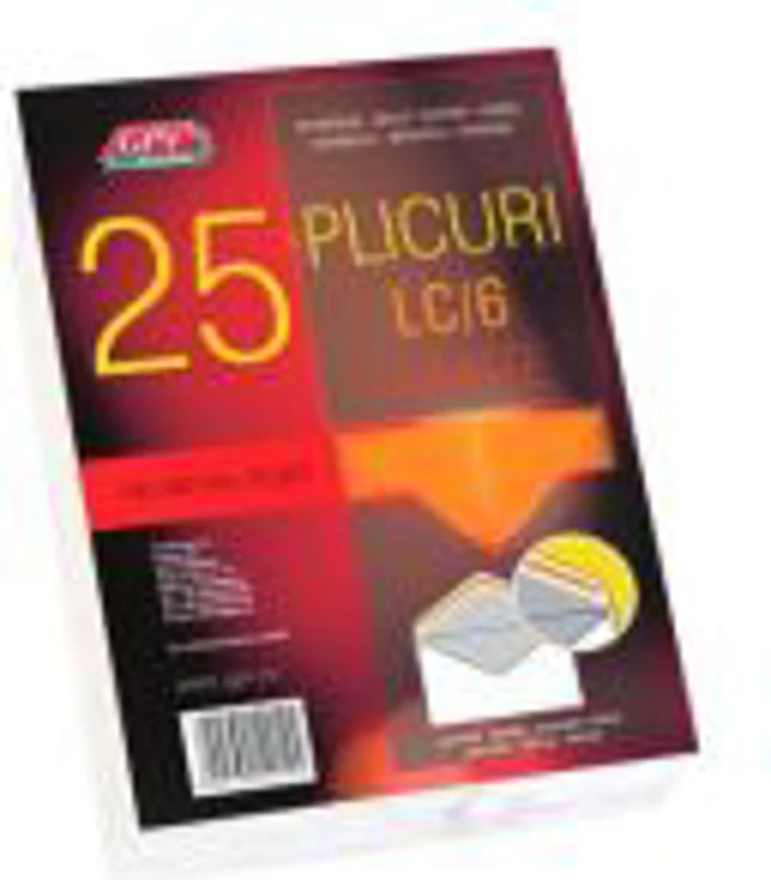 Plic standard C6L GPV 122012, alb, 70g/mp, 114x162mm, gumat, cu clapa V, set 25 buc