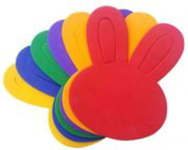 Forme decorative - hartie gumata - iepure, 14x15cm, 1mm, diverse culori, set 12 buc, Colorarte