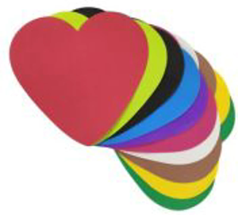 Forme decorative - hartie gumata - inima, 14x15cm, 1mm, rosu, set 12 buc, Colorarte