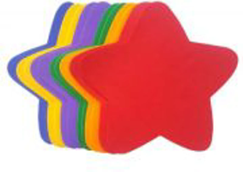 Forme decorative - hartie gumata - stea, 14x15cm, 1mm, diverse culori, set 12 buc, Colorarte