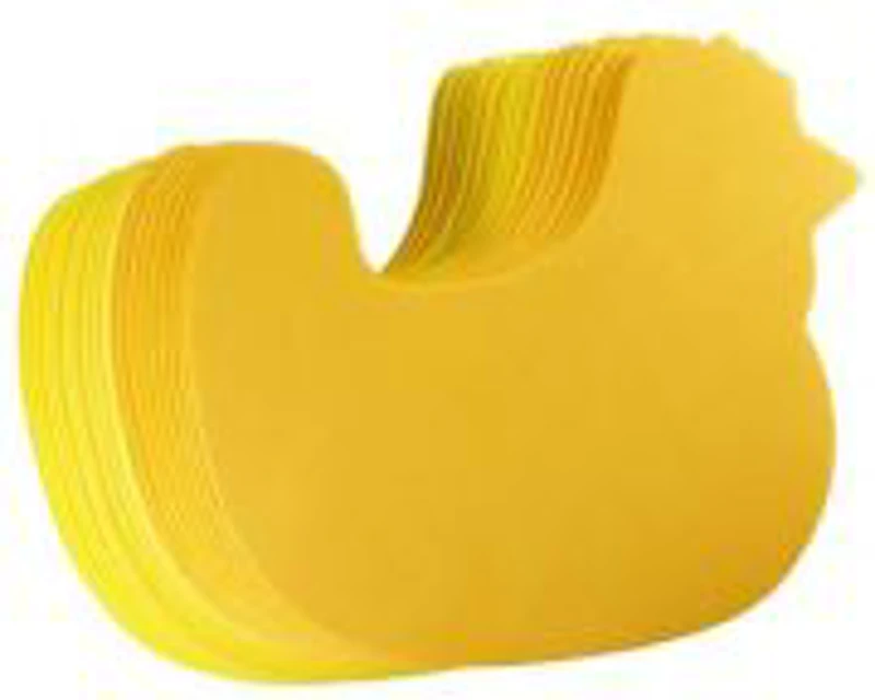 Forme decorative - hartie gumata - gaini, 14x15cm, galben, set 20 buc, Colorarte