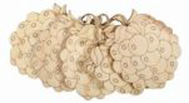 Accesorii creatie - lemn pirogravura - ananas, 7x7cm, set 5 buc, Colorarte