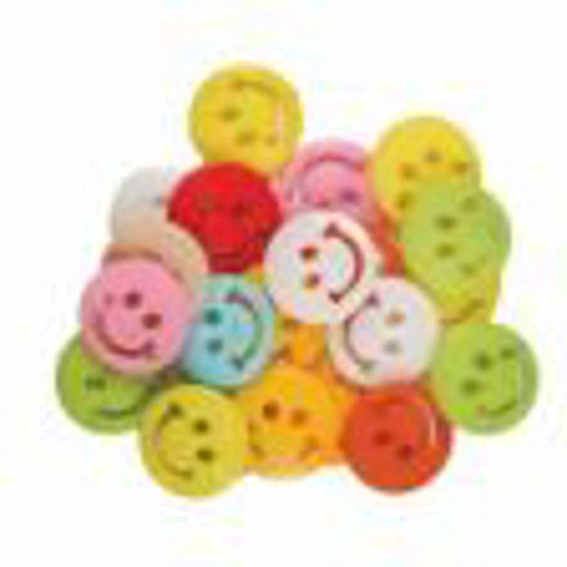 Accesorii creatie - nasturi zambareti plastic, 17mm, set 28 buc, Colorarte
