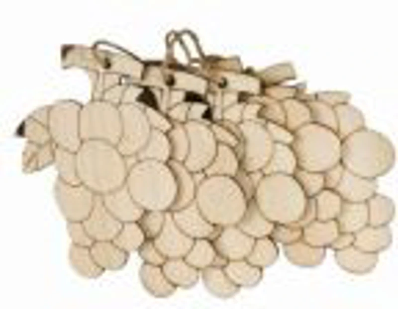 Accesorii creatie - lemn pirogravura - strugure, 7x7cm, set 5 buc, Colorarte