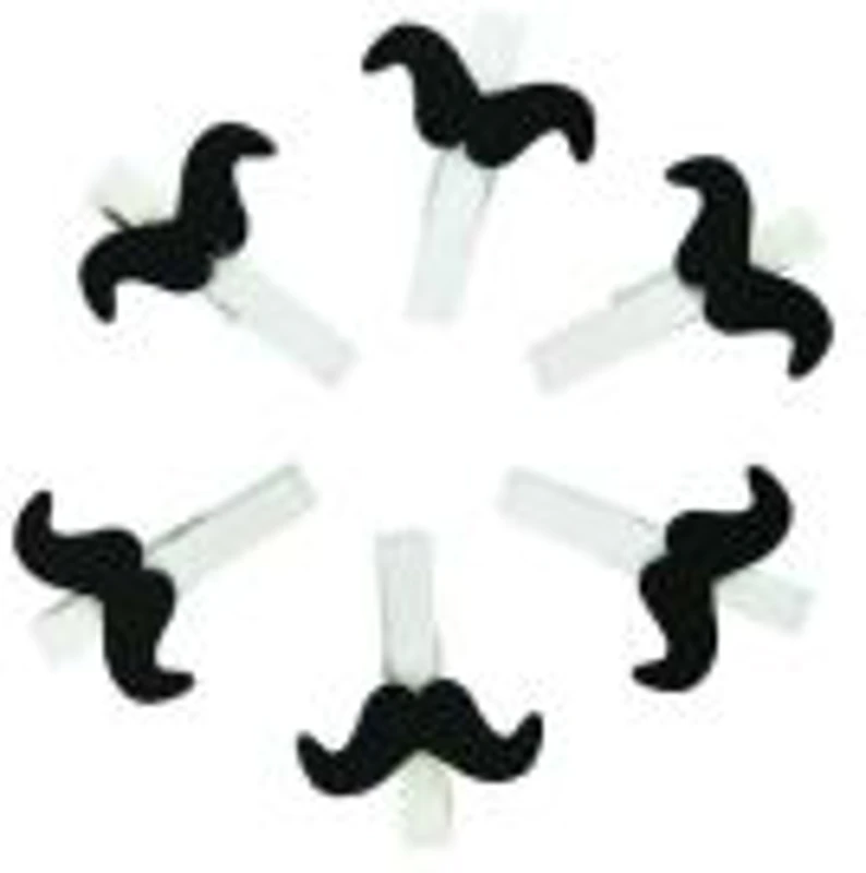 Accesorii creatie - lemn - carlig alb mustati, 4.5cm, set 6 buc, Colorarte
