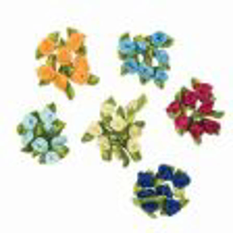 Accesorii creatie - trandafiri textil, diverse culori, de cusut, set 15 buc, Colorarte, RIB1005