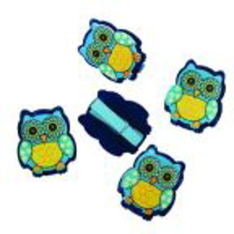 Accesorii creatie - lemn - carlig color bufnite, 3.5cm, set 6 buc, Colorarte