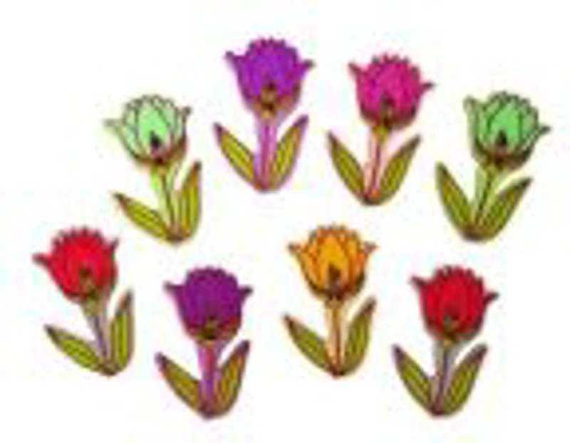 Accesorii creatie - lemn - lalele povesti, set 8-10 buc, Colorarte