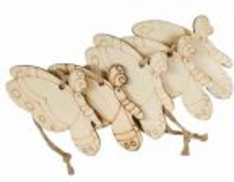 Accesorii creatie - lemn pirogravura - fluture, 7x7cm, set 5 buc, Colorarte