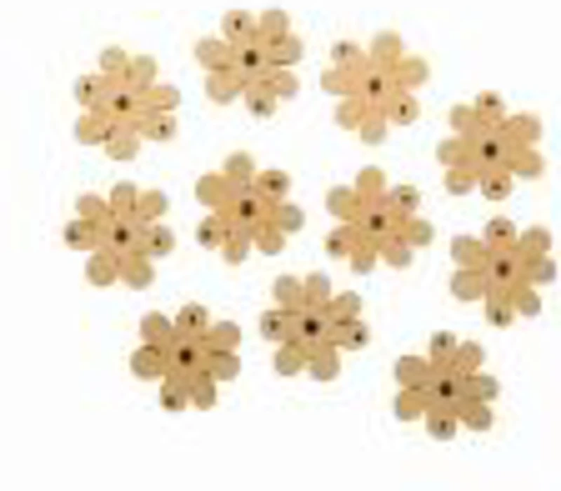 Accesorii creatie - lemn - floare, set 18 buc, Colorarte
