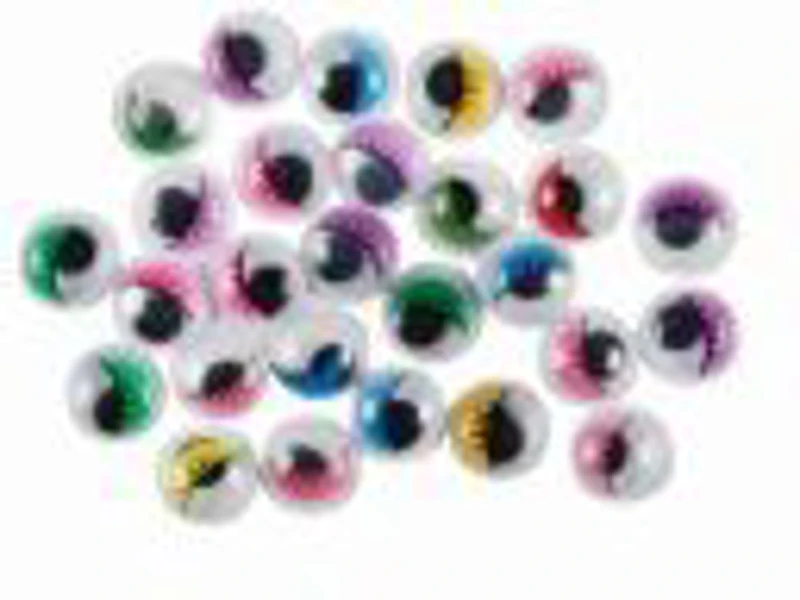 Accesorii creatie - ochisori mari plastic, diverse culori, 10mm, cu gene, set 60 buc, Colorarte
