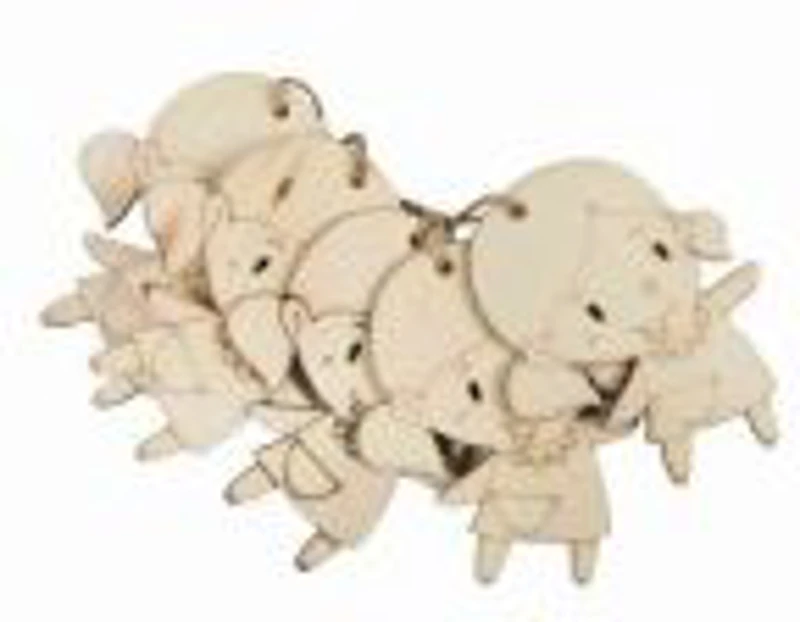 Accesorii creatie - lemn pirogravura - fetita, 7x7cm, set 5 buc, Colorarte