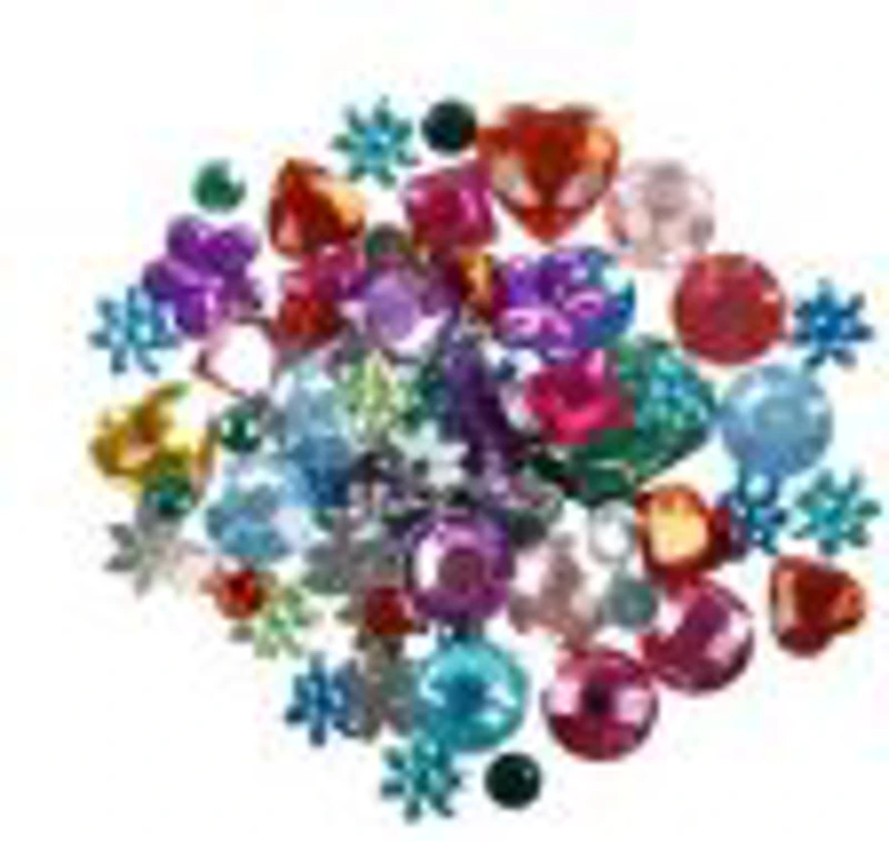 Accesorii creatie - pietre pretioase plastic, diverse culori, diverse modele, set 250-300 buc, Colorarte