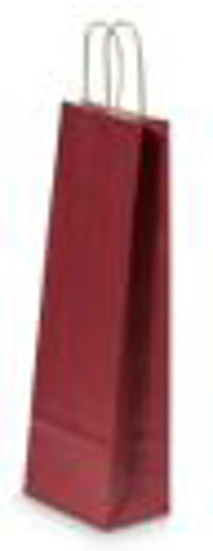 Punga cadou Colorarte 5521, 14x8x39cm, 110g/mp, rosu inchis, manere din hartie rasucita, pentru sticle
