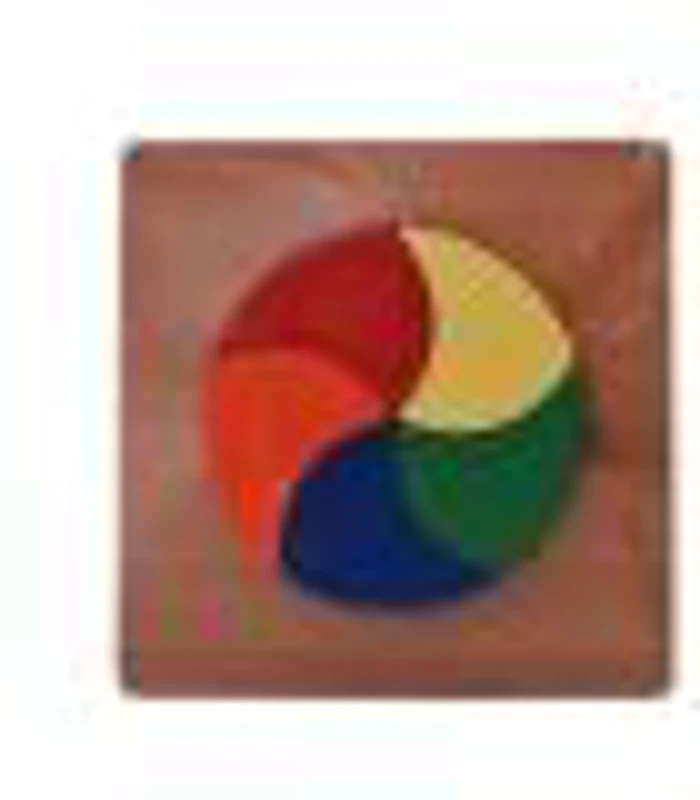 Puzzle lemn educativ - Tangram Cerc colorat, 5 piese, 3+ ani, Colorarte