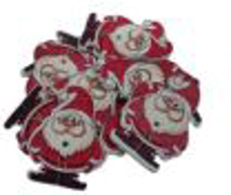 Accesorii creatie - lemn - Mos Craciun, set 15 buc, Colorarte