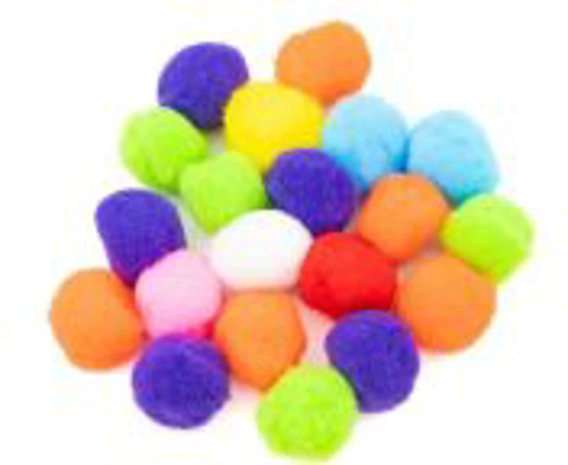 Accesorii creatie - Pom Pom textil, diverse culori, 10mm, set 60 buc, Colorarte