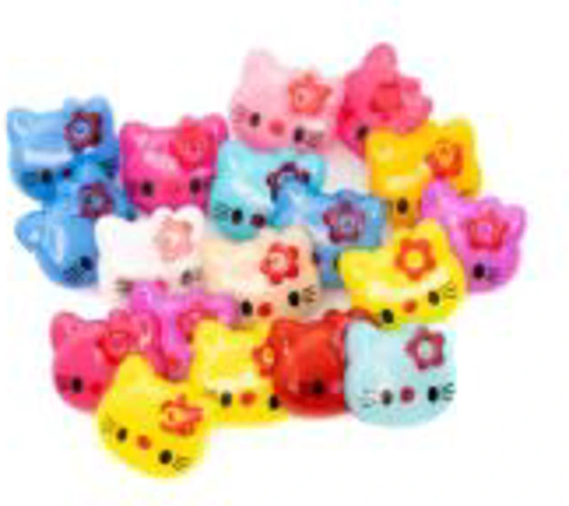 Accesorii creatie - nasturi pisici plastic, diverse culori, 15mm, set 18 buc, Colorarte