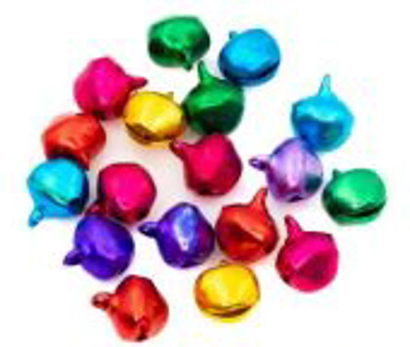 Accesorii creatie - clopotei rotunzi metal, diverse culori, 12mm, set 18 buc, Colorarte