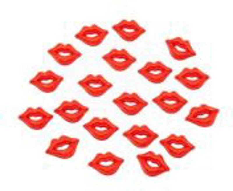 Accesorii creatie - margele buze plastic, rosii, set 20 buc, Colorarte