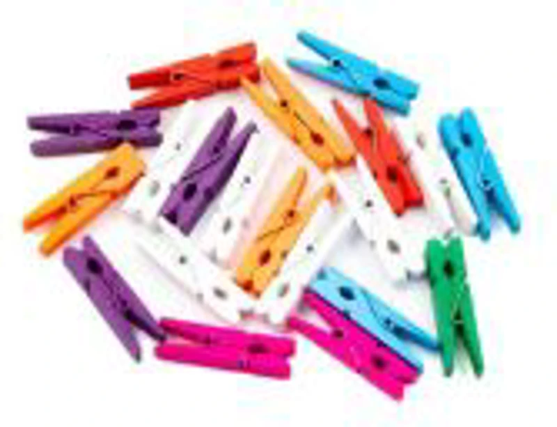 Accesorii creatie - lemn - carlig, diverse culori, 3.5cm, set 20 buc, Colorarte